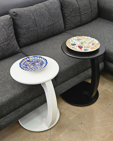 C Shaped Round Coffee Table, Wide C Coffee Table, Special Design Coffee Table, Coffee Table For Living Room, Round Side Table