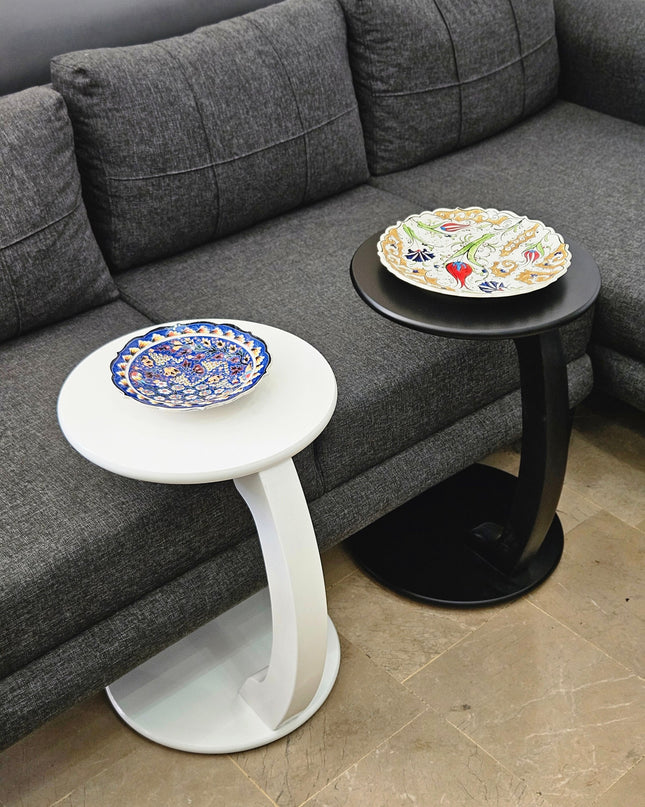 C Shaped Round Coffee Table, Wide C Coffee Table, Special Design Coffee Table, Coffee Table For Living Room, Round Side Table