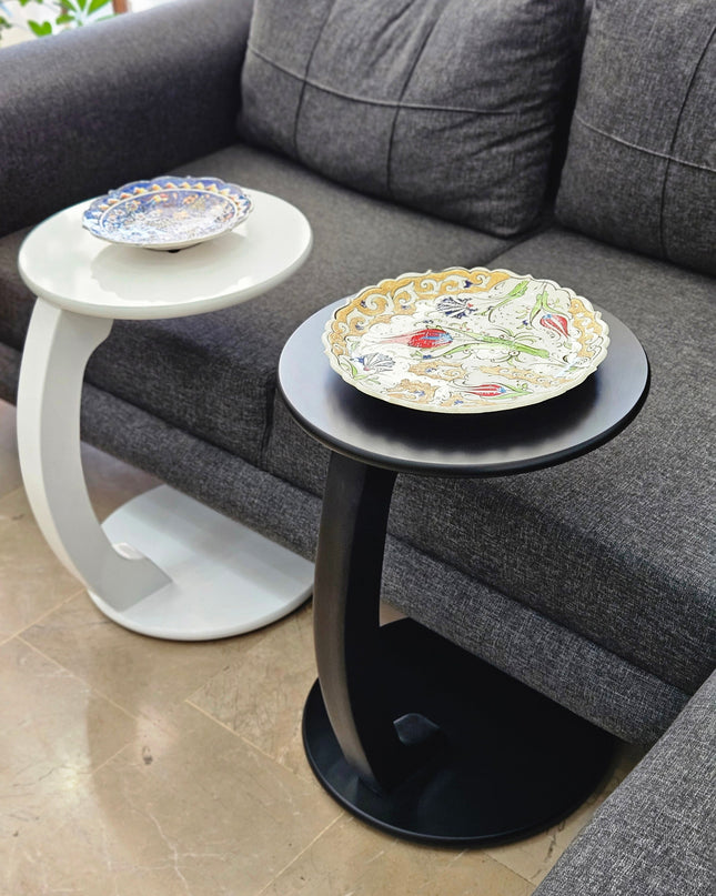 C Shaped Round Coffee Table, Wide C Coffee Table, Special Design Coffee Table, Coffee Table For Living Room, Round Side Table