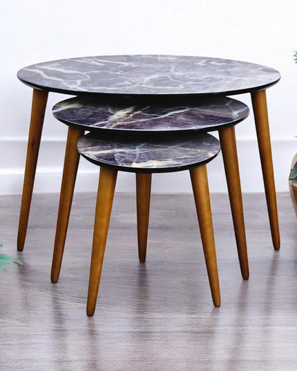 Nesting Coffee Table, Plant Table, Farmhouse Home Decor, Country Style Side Tables, Stripped Coffee Table, Accent Tables