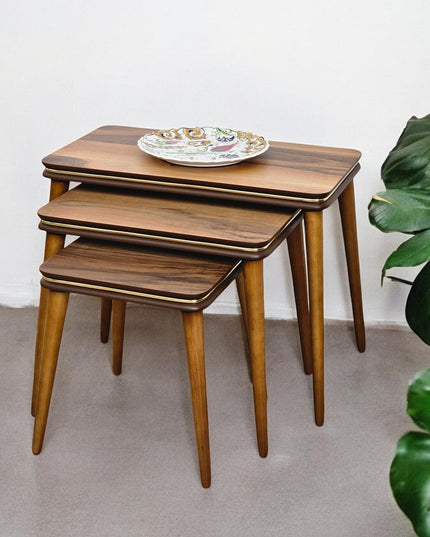 Square Nest Sofa Table, Rustic Nesting Coffee Tables, Coffee & End Table, Nesting Coffee Table Set of 3, Minimalist Furniture Interior Decor