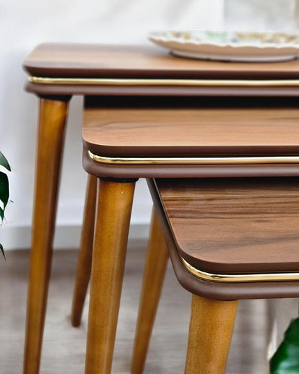 Square Nest Sofa Table, Rustic Nesting Coffee Tables, Coffee & End Table, Nesting Coffee Table Set of 3, Minimalist Furniture Interior Decor