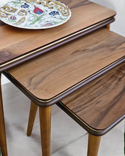 Square Nest Sofa Table, Rustic Nesting Coffee Tables, Coffee & End Table, Nesting Coffee Table Set of 3, Minimalist Furniture Interior Decor