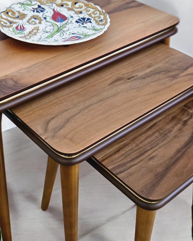 Square Nest Sofa Table, Rustic Nesting Coffee Tables, Coffee & End Table, Nesting Coffee Table Set of 3, Minimalist Furniture Interior Decor