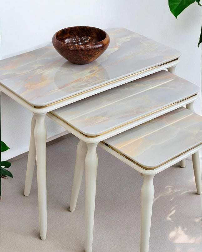 Square Nest Sofa Table, Minimalist Wooden Livingroom Furniture, Rustic Nesting Coffee Tables, Rectangular Coffee Table, Coffee & End Table