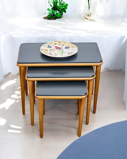 Solid Coffee Table, Set of 3, Rectangular Coffee Table, Square Nest Sofa Table,  Coffee & End Table, Space Saving Side Tables