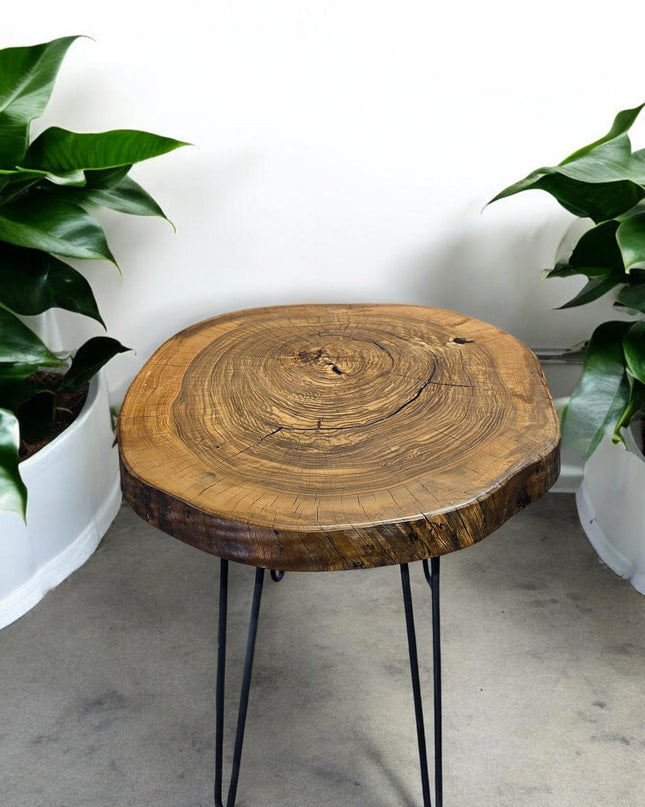 Rustic Round Walnut Table, Unique Coffee Table, Live Edge Walnut Coffee Table, Rustic Side Tables, Wood Side Table, Handcrafted Coffee table