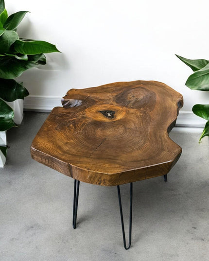 Wood Side Table, Rustic Side Tables, Live Edge Walnut Coffee Table, Rustic Round Walnut Table, Unique Coffee Table, Handcrafted Coffee table