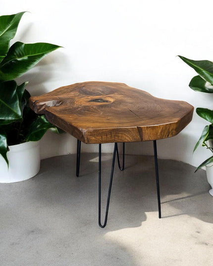 Wood Side Table, Rustic Side Tables, Live Edge Walnut Coffee Table, Rustic Round Walnut Table, Unique Coffee Table, Handcrafted Coffee table