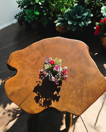 Live Edge Walnut Coffee Table, Rustic Round Walnut Table, Unique Coffee Table, Rustic Side Tables, Wood Side Table, Handcrafted Coffee table