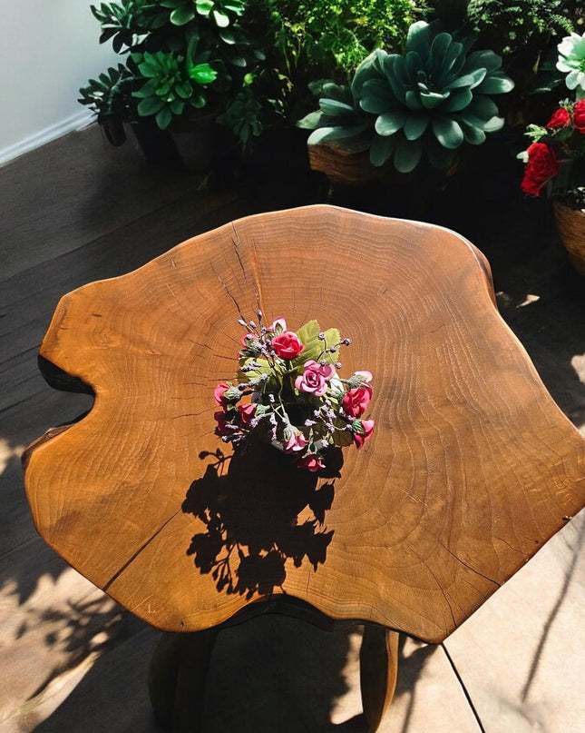 Live Edge Walnut Coffee Table, Rustic Round Walnut Table, Unique Coffee Table, Rustic Side Tables, Wood Side Table, Handcrafted Coffee table