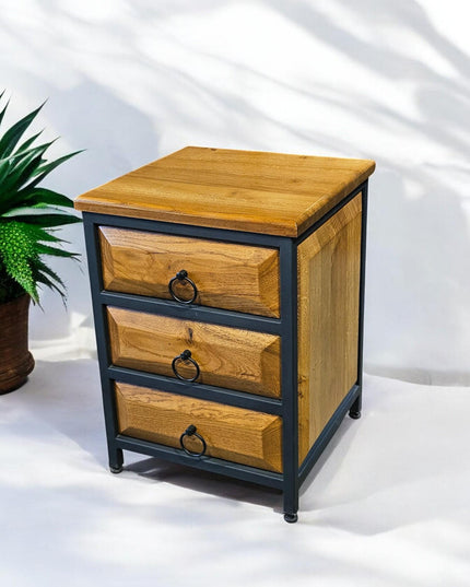 Wooden Natural Nightstand, Solid Walnut Wood Nightstand, Walnut Wood Nightstand With Drawers, Natural Looking Nightstand, Unique Nightstand