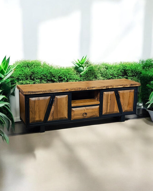 Walnut Wood TV Unit, Media Console and TV Storage Models, Rustic Style Tv Stand, Wooden TV Stand Cabinet, Walnut Wood Farmhouse Media Stand