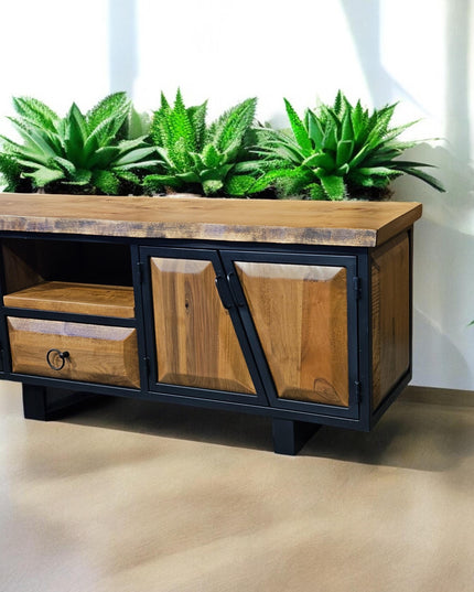 Walnut Wood TV Unit, Media Console and TV Storage Models, Rustic Style Tv Stand, Wooden TV Stand Cabinet, Walnut Wood Farmhouse Media Stand