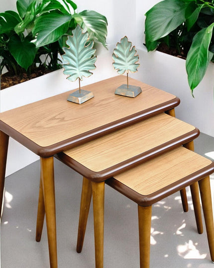 Nesting coffee Table, Unique Set of 3 Coffee Table, Modern Living Room Furniture, Side Table Set Walnut Color, End Table Set
