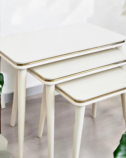 Rustic Solid Nesting Tables Set, Wooden Set of 3 Nesting Coffee Table, Nesting Coffee Table Set, Wooden Side Table for Living Room