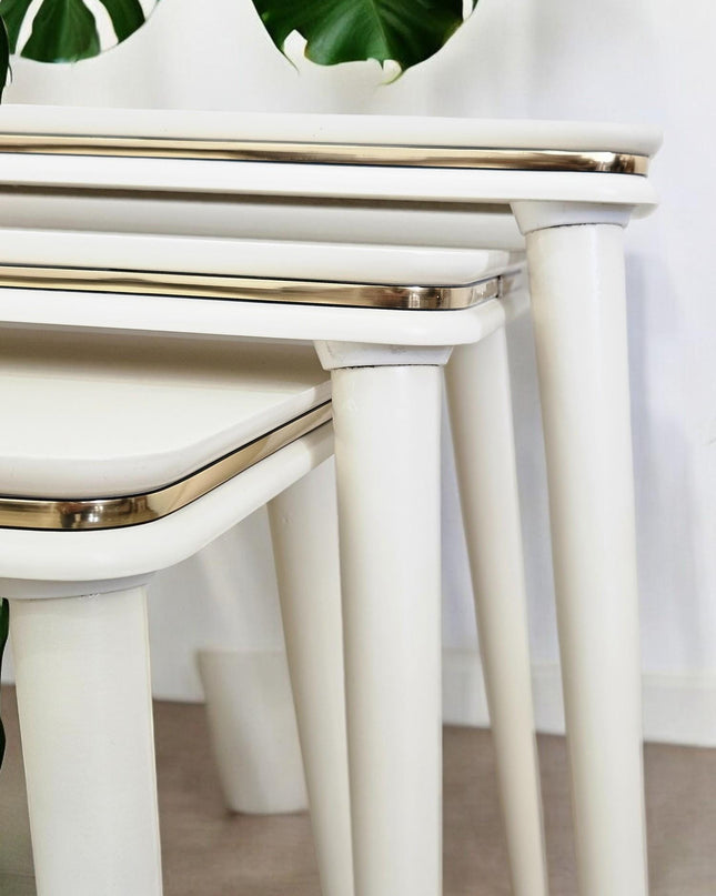 Rustic Solid Nesting Tables Set, Wooden Set of 3 Nesting Coffee Table, Nesting Coffee Table Set, Wooden Side Table for Living Room