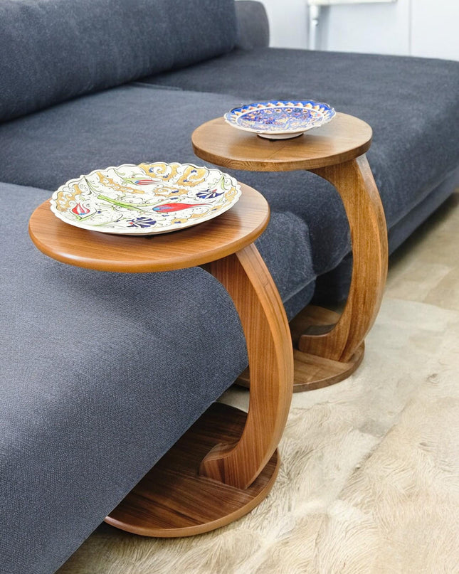 Round Side Table, C Shaped Round Coffee Table, Wide C Coffee Table, Special Design Coffee Table, Round Side Table