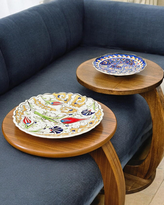 Round Side Table, C Shaped Round Coffee Table, Wide C Coffee Table, Special Design Coffee Table, Round Side Table