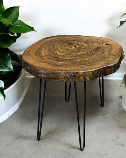 Rustic Round Walnut Table, Unique Coffee Table, Live Edge Walnut Coffee Table, Rustic Side Tables, Wood Side Table, Handcrafted Coffee table
