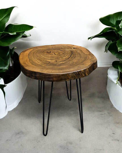 Rustic Round Walnut Table, Unique Coffee Table, Live Edge Walnut Coffee Table, Rustic Side Tables, Wood Side Table, Handcrafted Coffee table