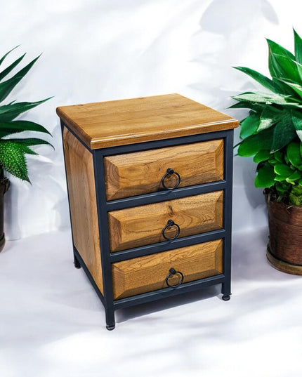 Wooden Natural Nightstand, Solid Walnut Wood Nightstand, Walnut Wood Nightstand With Drawers, Natural Looking Nightstand, Unique Nightstand