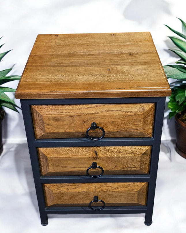 Wooden Natural Nightstand, Solid Walnut Wood Nightstand, Walnut Wood Nightstand With Drawers, Natural Looking Nightstand, Unique Nightstand