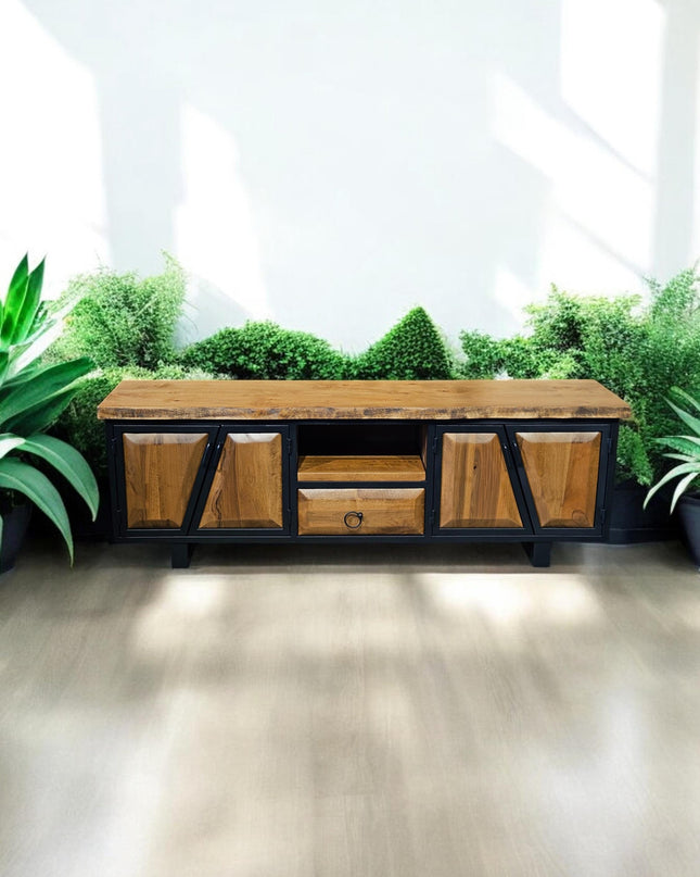 Walnut Wood TV Unit, Media Console and TV Storage Models, Rustic Style Tv Stand, Wooden TV Stand Cabinet, Walnut Wood Farmhouse Media Stand