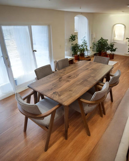 Modern Wood Dining Table, Dining Table, Live Edge Dining Table, Kitchen Table, Wood Table, Walnut Table, Modern Table, Handcrafted