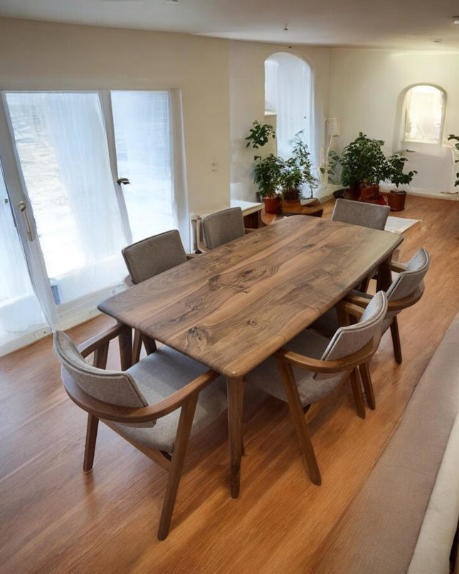 Modern Wood Dining Table, Dining Table, Live Edge Dining Table, Kitchen Table, Wood Table, Walnut Table, Modern Table, Handcrafted