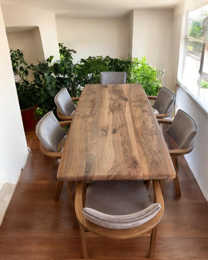 Solid Walnut Dinner Table, Wooden Kitchen Table, Live Edge Walnut Dining Table, Solid Walnut Table, Wood Table, Walnut Table