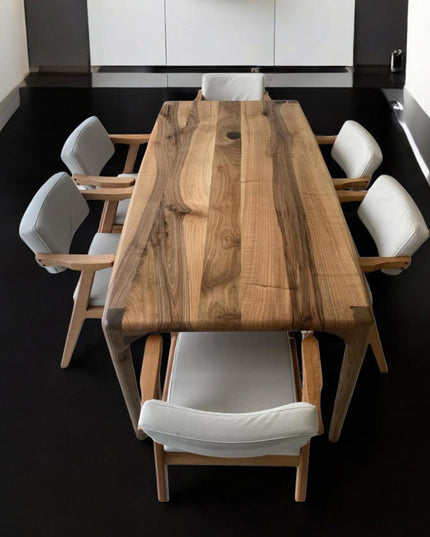 Wooden Kitchen Table, Solid Walnut Dinner Table, Live Edge Walnut Dining Table, Solid Walnut Table, Wood Table, Walnut Table