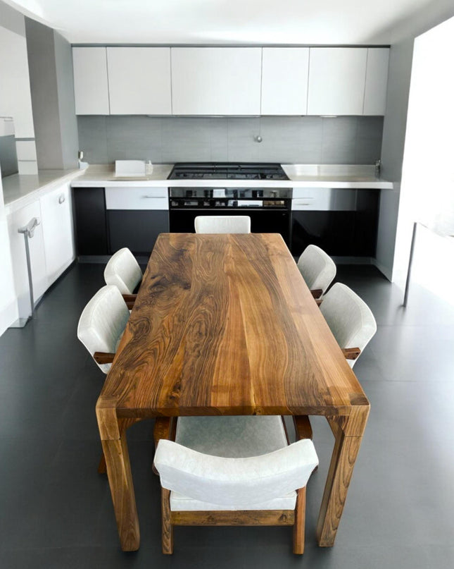 Custom Walnut Wood Dining Table, Live Edge Dining Table, Kitchen Table, Wood Table, Walnut Table, Modern Table, Modern Wood Dining Table