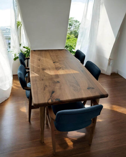 Live Edge Dining Table, Modern Wood Dining Table, Dining Table, Kitchen Table, Wood Table, Walnut Table, Modern Table, Handcrafted