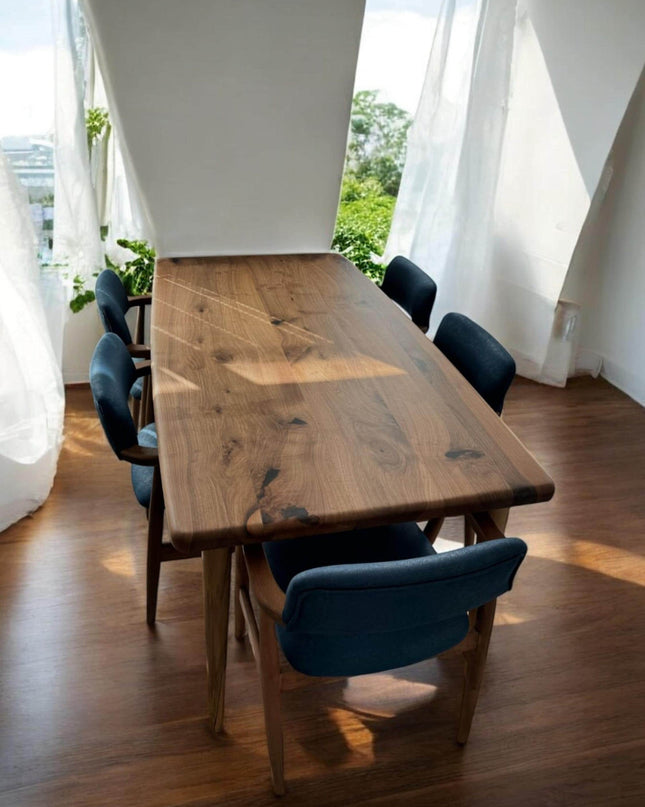 Live Edge Dining Table, Modern Wood Dining Table, Dining Table, Kitchen Table, Wood Table, Walnut Table, Modern Table, Handcrafted