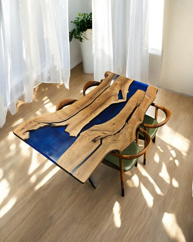 Custom Epoxy Resin River Table, Epoxy Dining Room Table, Handmade Epoxy Table, Modern Epoxy Kitchen Table, Epoxy Resin Kitchen Table