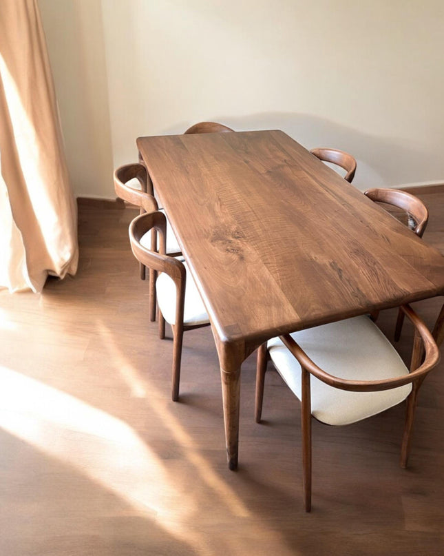 Custom Walnut Wood Dining Table, Live Edge Dining Table, Kitchen Table, Wood Table, Walnut Table, Modern Table, Modern Wood Dining Table