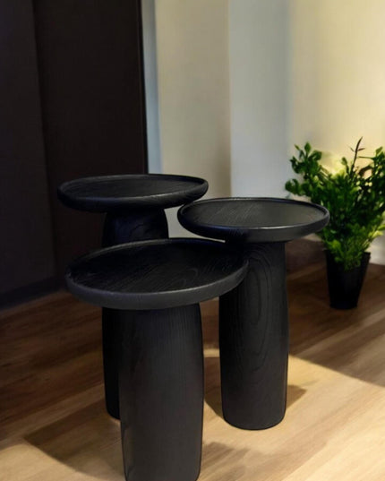 Coffee Table Made of Burnt Natural Wood, Mid Century Coffee Table, Modern Coffee Table