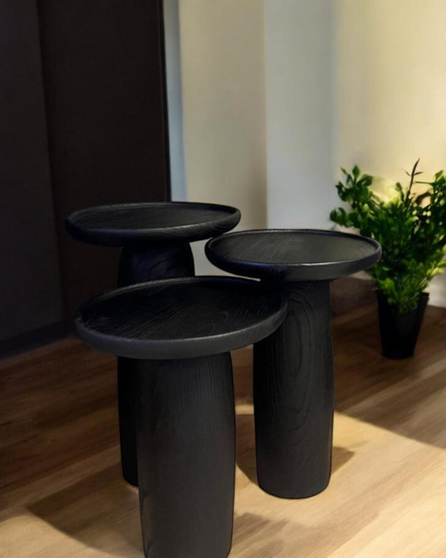 Coffee Table Made of Burnt Natural Wood, Mid Century Coffee Table, Modern Coffee Table