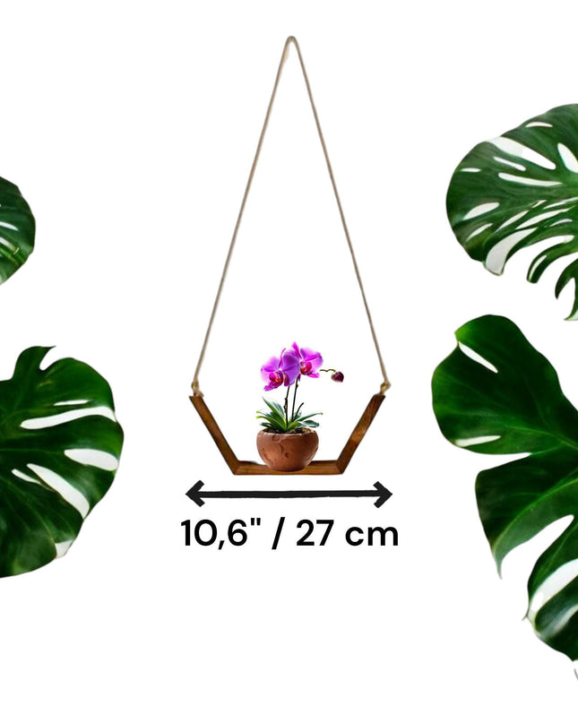 Set Of 3 Handmade Wood Hanging Shelf, Plant And Decor Shelves, Bathroom Shelves