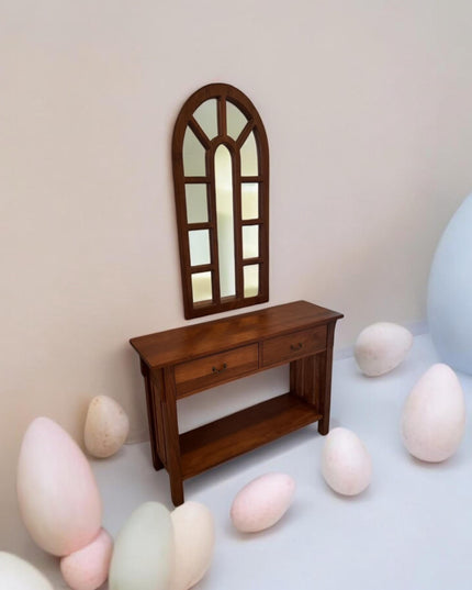 Rustic Wood Console, Modern Walnut Console, Wooden Console, Unique Walnut Console, Waterfall Console Table for Entryway