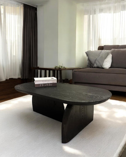Coffee Table Made of Burnt Natural Wood, Mid Century Coffee Table, Modern Coffee Table