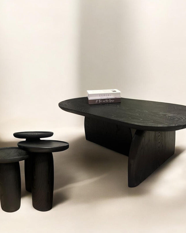 Coffee Table Made of Burnt Natural Wood, Mid Century Coffee Table, Modern Coffee Table