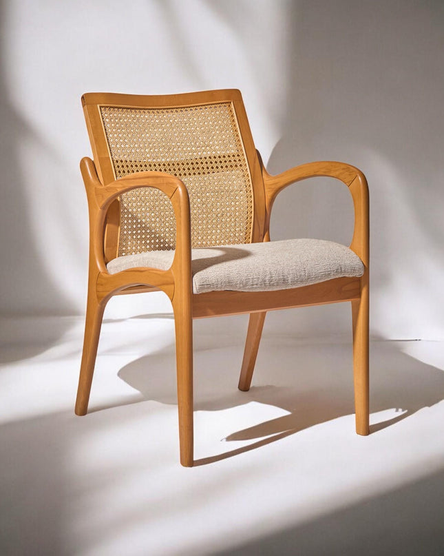 Modern Dining Chair, Rattan Dining Chair, Chairs for Living Room, Wooden Dining Chair, Kitchen Table Chairs, Dining Chair with Wooden Arms