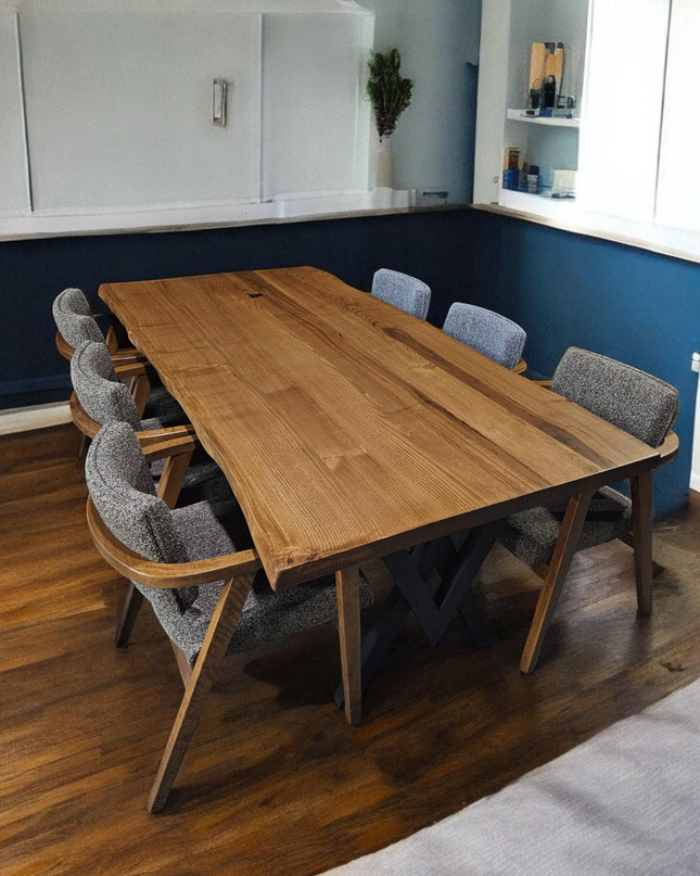 Wooden Kitchen Table, Solid Walnut Dinner Table, Live Edge Walnut Dining Table, Solid Walnut Table, Wood Table, Walnut Table