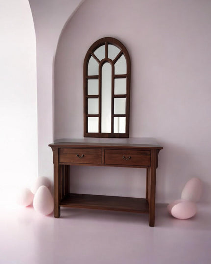 Rustic Wood Console, Modern Walnut Console, Wooden Console, Unique Walnut Console, Waterfall Console Table for Entryway