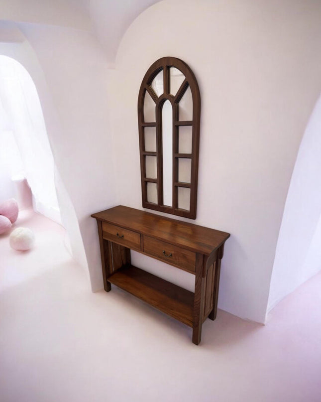 Rustic Wood Console, Modern Walnut Console, Wooden Console, Unique Walnut Console, Waterfall Console Table for Entryway