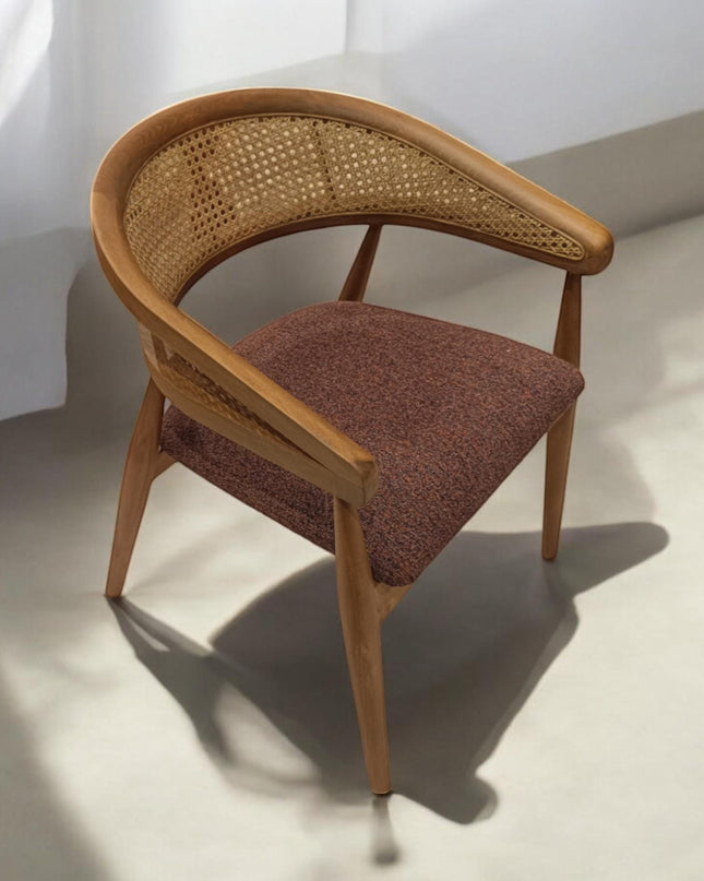 Rattan Dining Chair, Chairs for Living Room, Modern Dining Chair, Handmade Dining Chair, Kitchen Table Chairs, Dining Chair with Wooden Arms