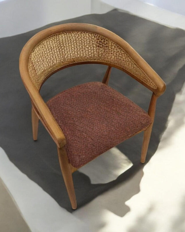 Rattan Dining Chair, Chairs for Living Room, Modern Dining Chair, Handmade Dining Chair, Kitchen Table Chairs, Dining Chair with Wooden Arms