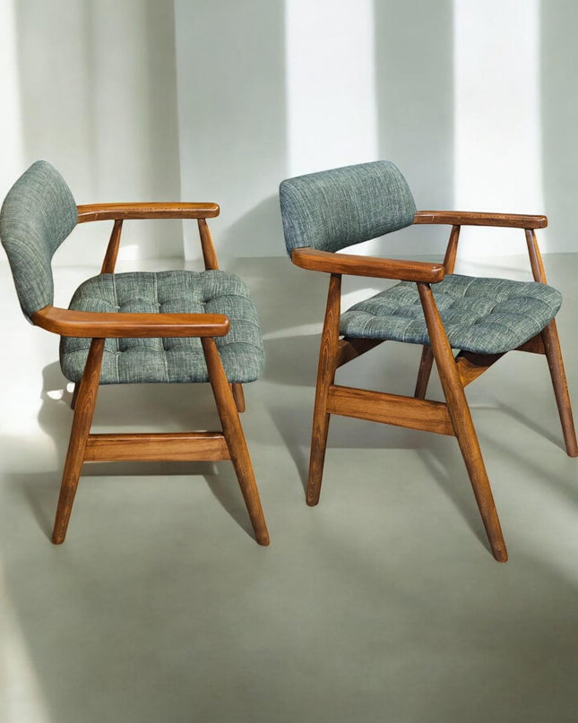 Wood Handmade  Chair, Mid Century Modern Dining Chair, Vintage Dining and Living Room Chairs, Wooden Rattan Dine Chair,